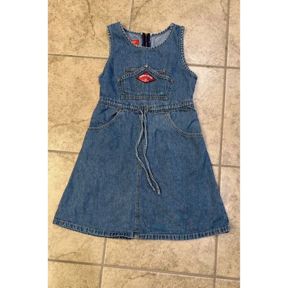 Vintage 1990s Esprit Denim Dress Kid Girl Size 12 Jean Dress